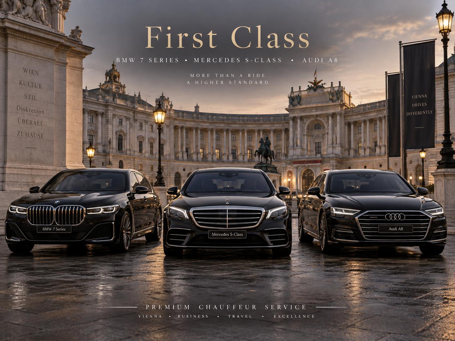First Class Luxuslimousine mit Chauffeur Wien – VIP Flughafentransfer